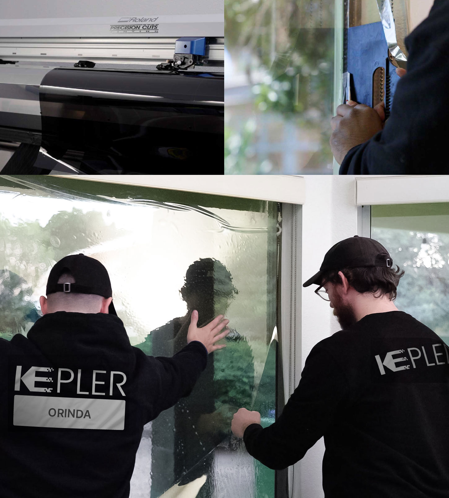 Expert Technician Fitting Ceramic Window Tint to Home in Orinda