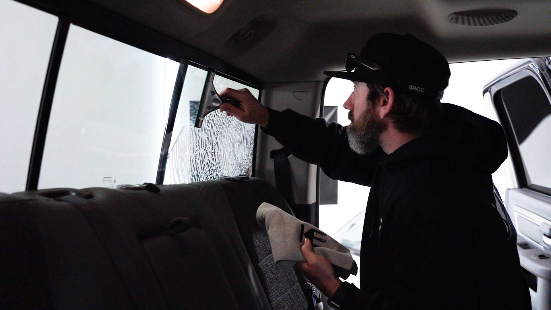 Professional Automotive Glass Tinting preparation in Cliffside Park