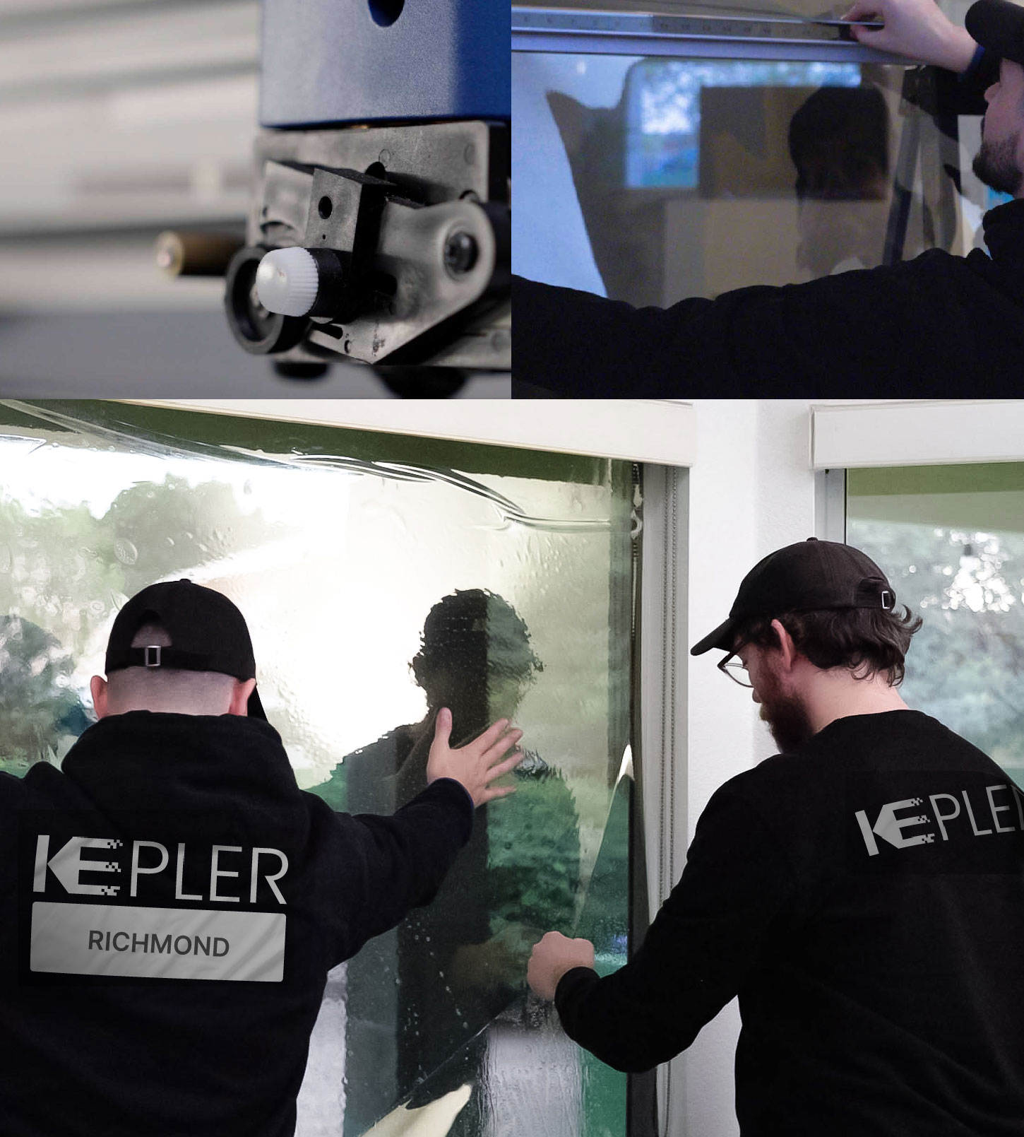 Kepler Technician Installing High-tech Window Tint to Home in Richmond