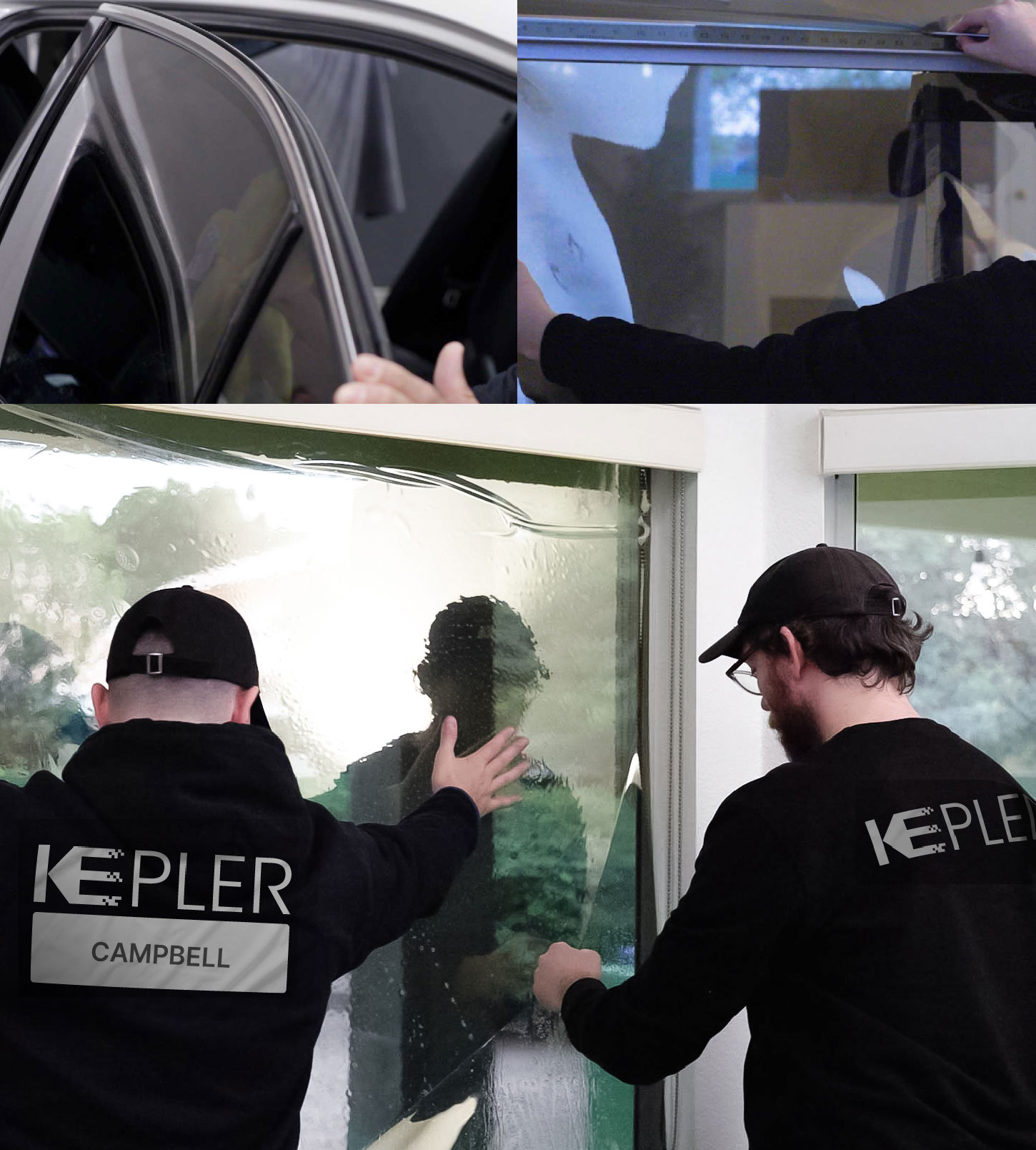 Kepler Technician Fitting High-tech Window Tint to Home in Campbell