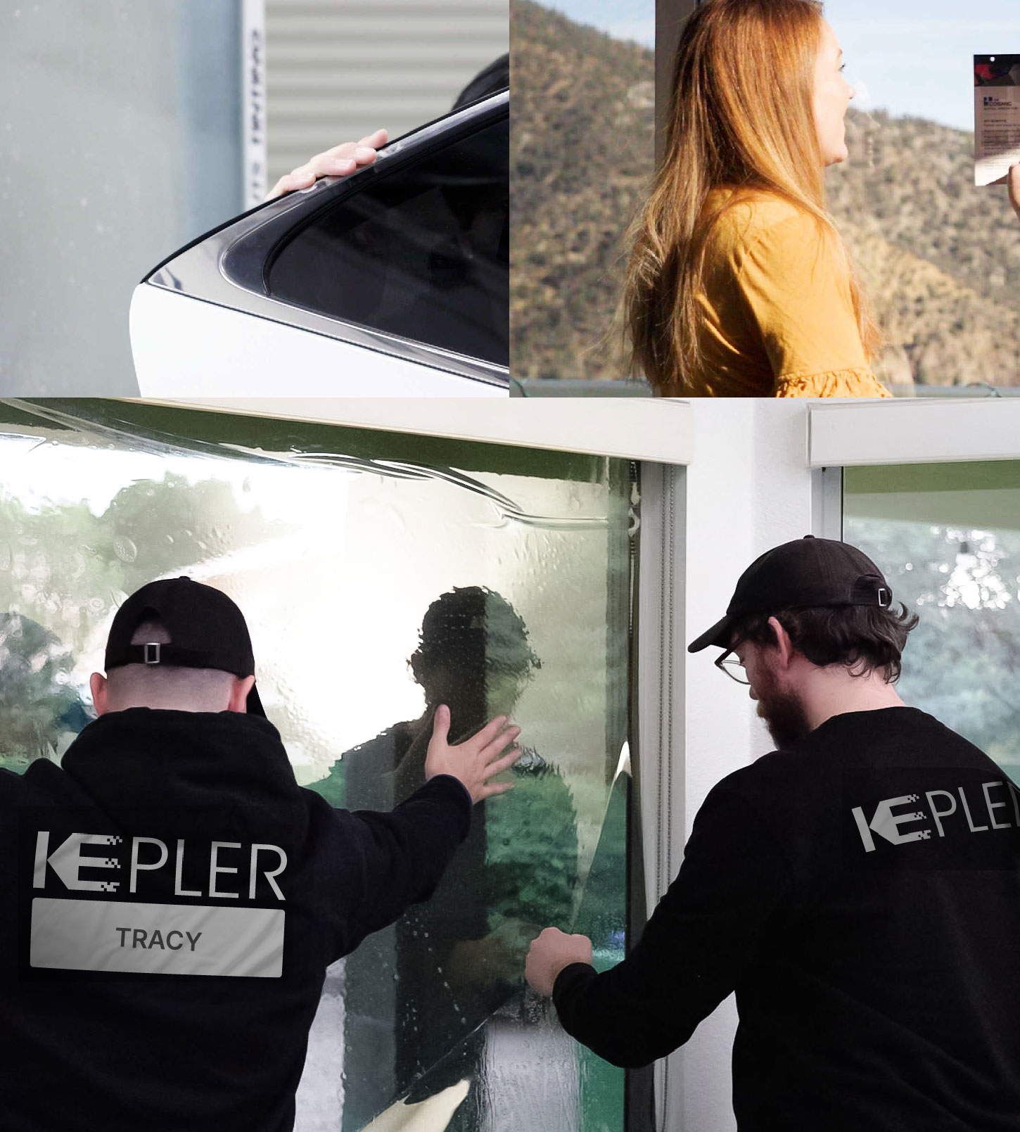 Kepler Technician Installing Advanced Window Tint to Home in Tracy