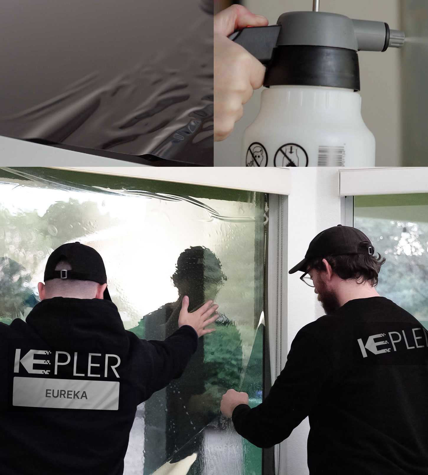 Expert Technician Installing Advanced Window Tint to Home in Eureka