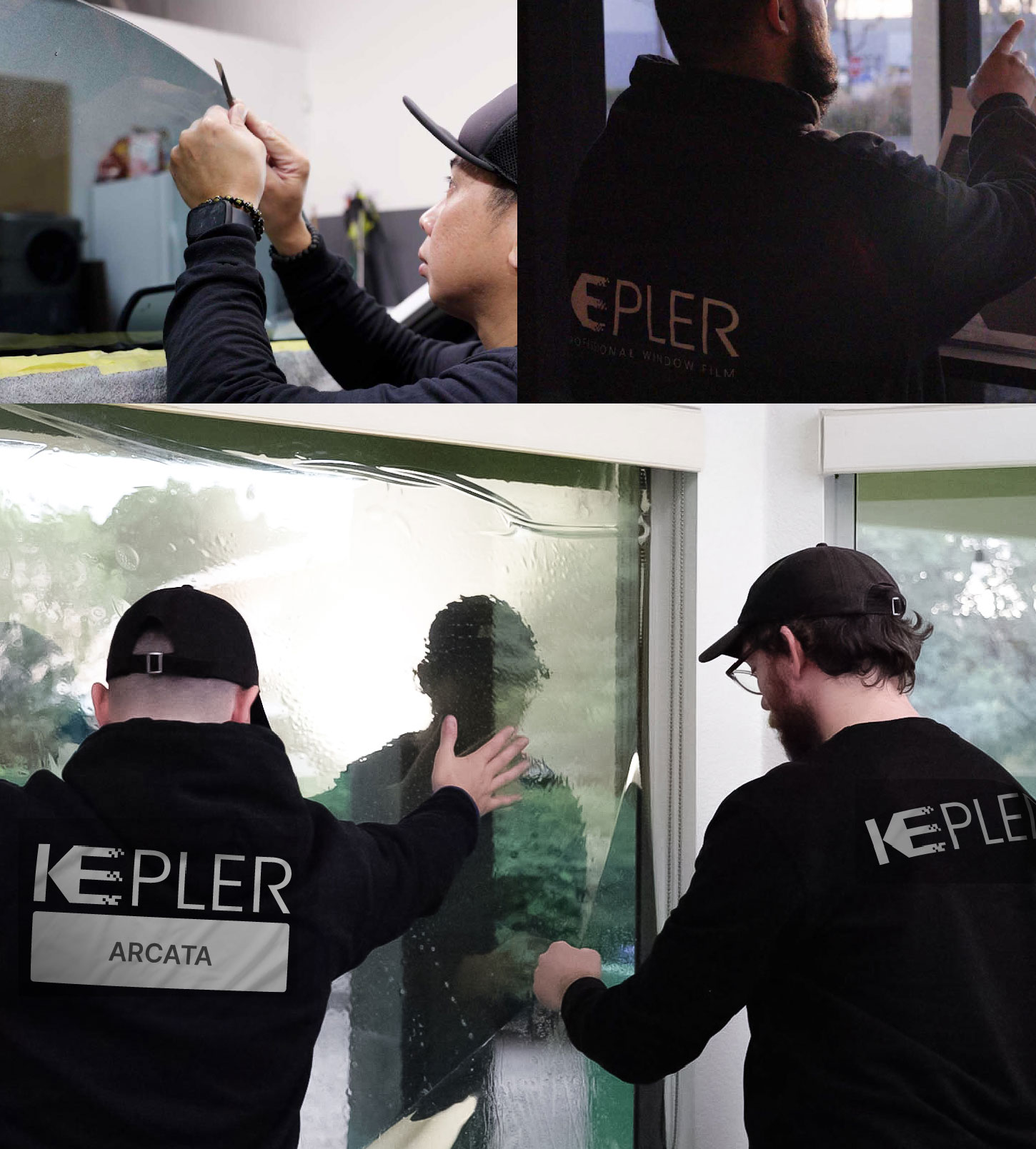 Kepler Technician Installing High-tech Window Tint to Home in Arcata