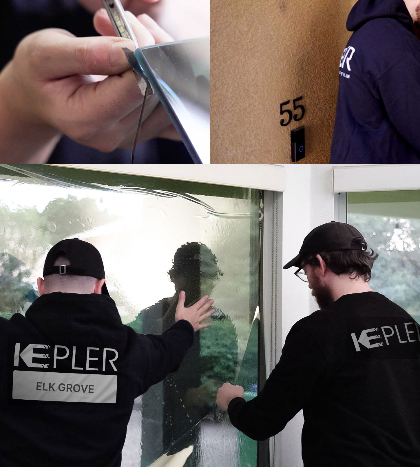 Kepler Technician Installing Advanced Window Tint to Home in Elk Grove