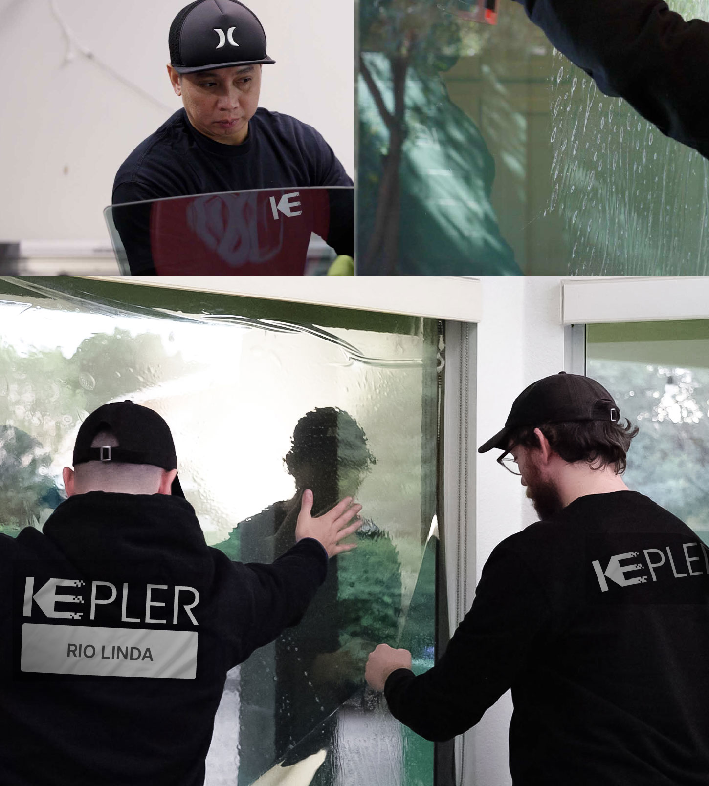 Expert Technician Installing Ceramic Window Tint to Home in Rio Linda