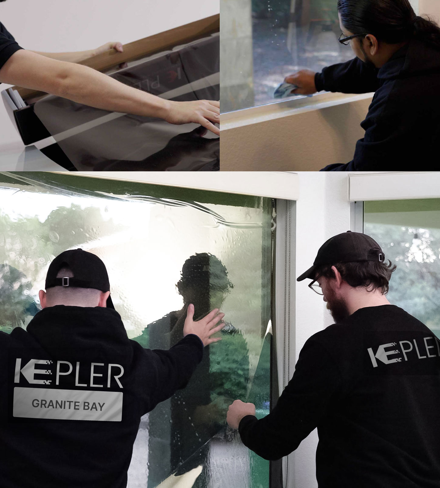 Kepler Technician Installing Advanced Window Tint to Home in Granite Bay