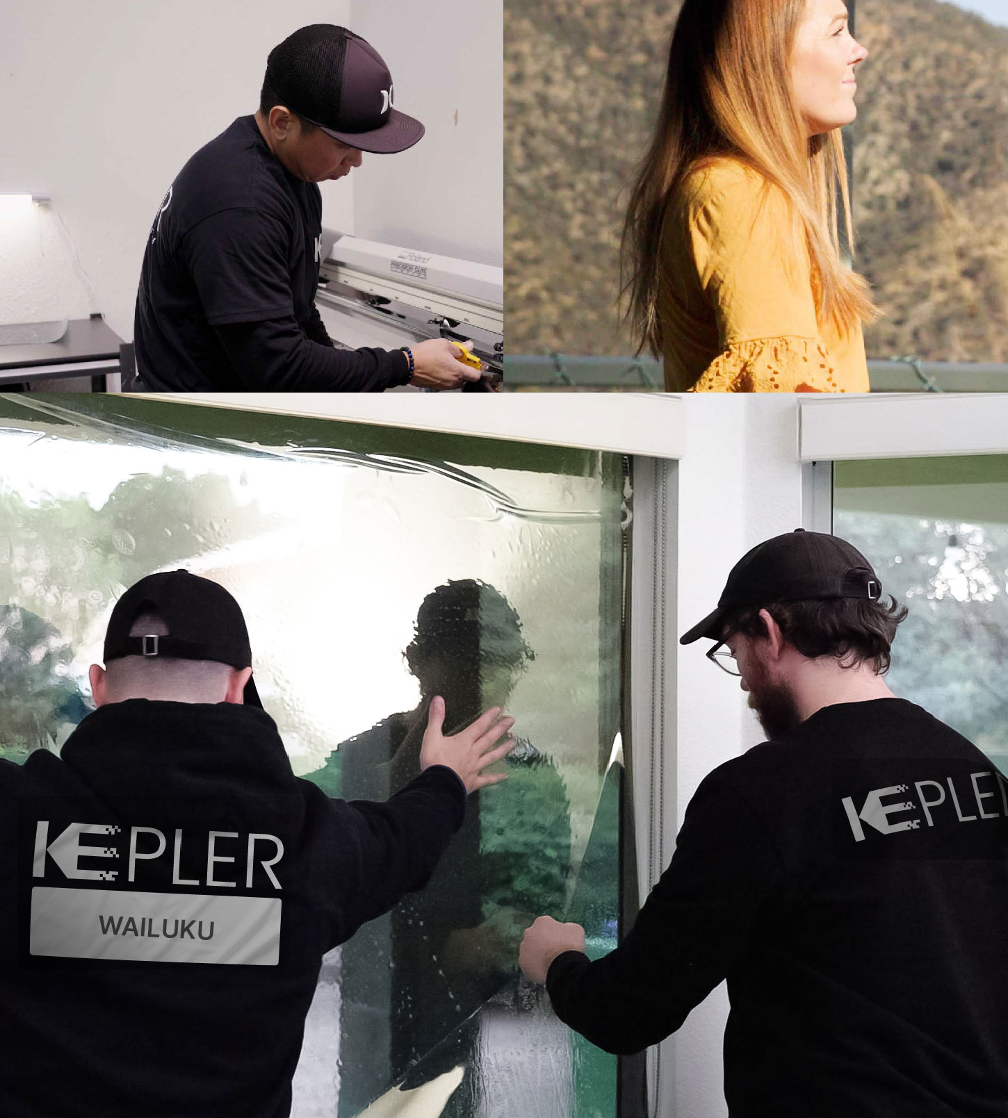 Expert Technician Installing Ceramic Window Tint to Home in Wailuku