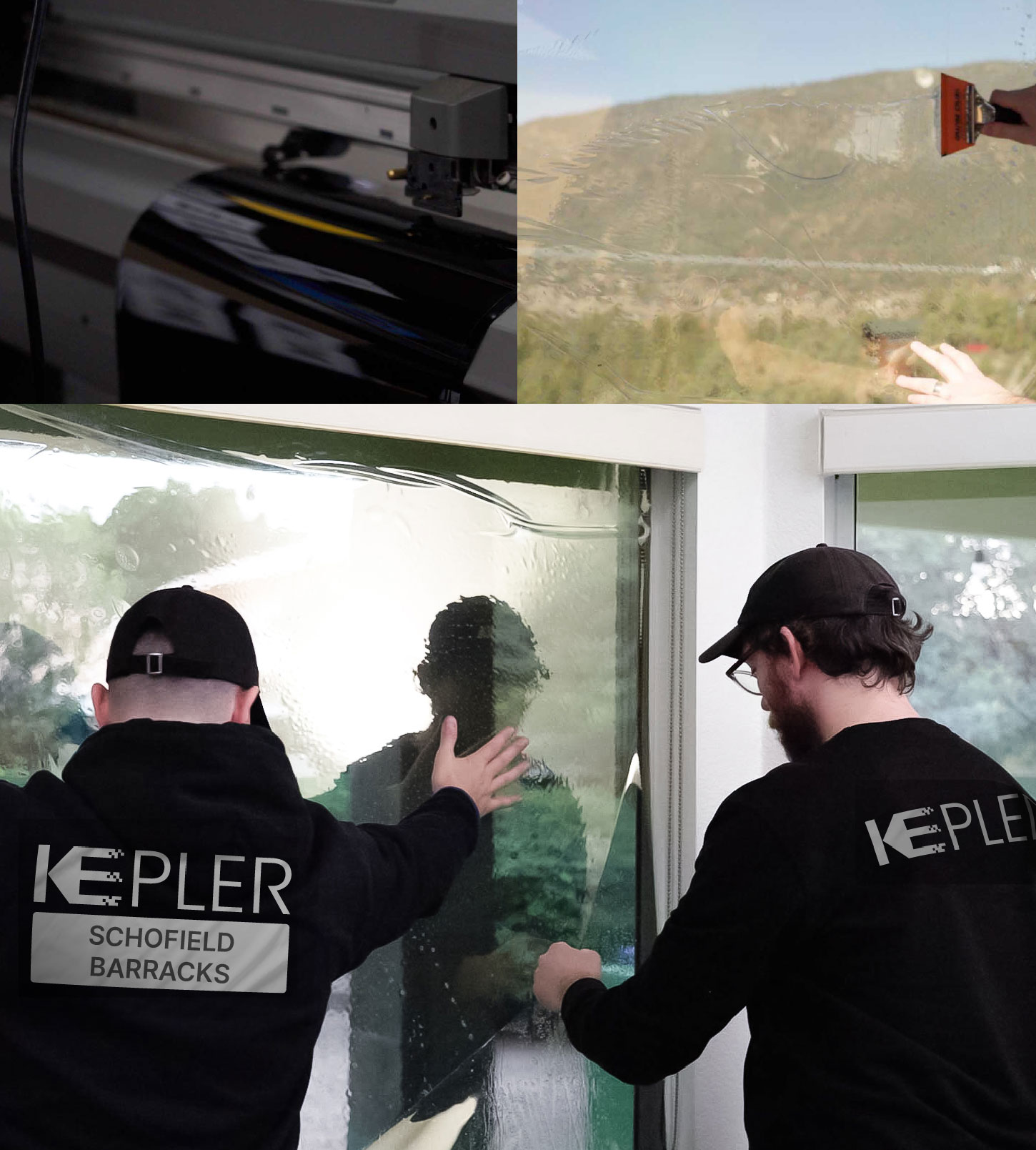 Expert Technician Fitting Advanced Window Tint to Home in Schofield Barracks