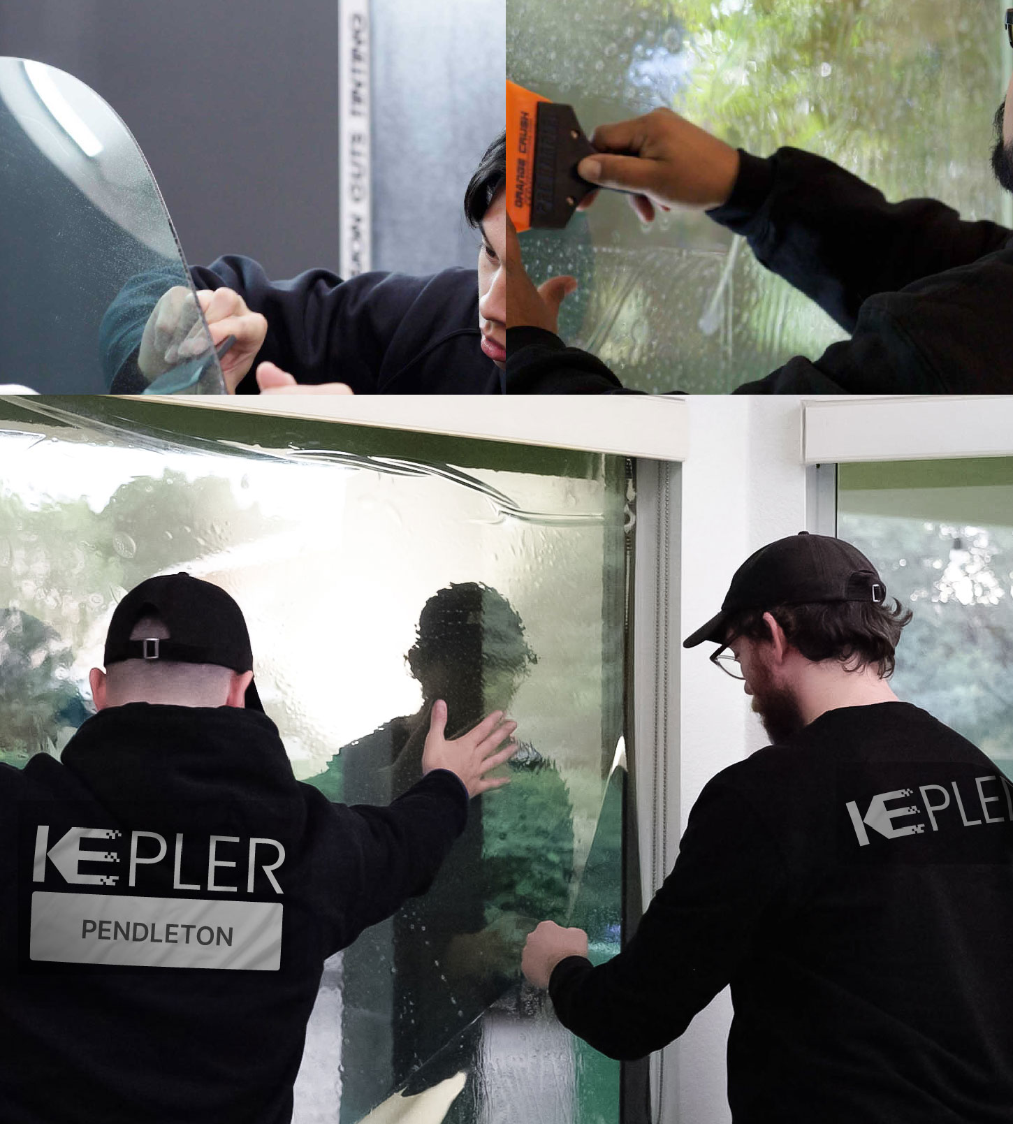 Kepler Technician Fitting Advanced Window Tint to Home in Pendleton