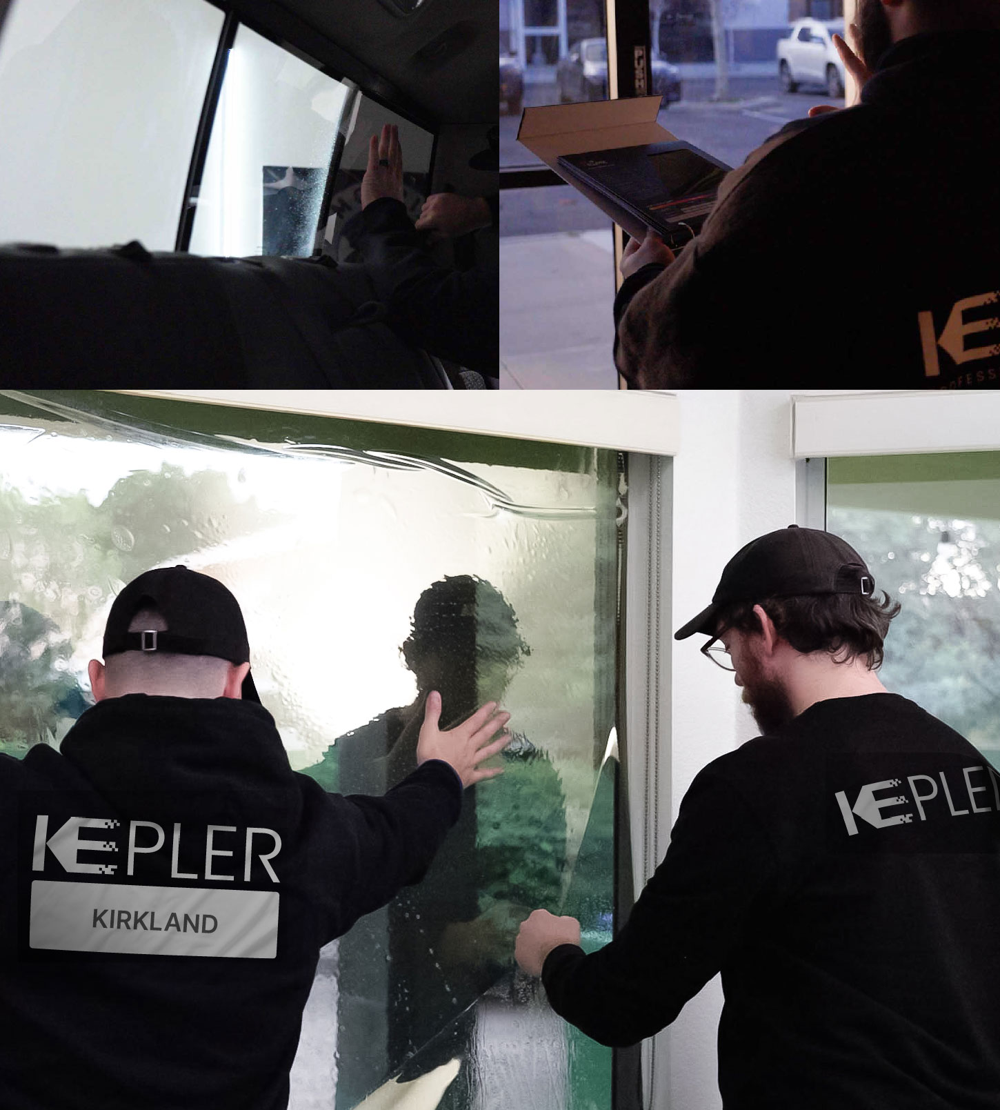 Kepler Technician Installing High-tech Window Tint to Home in Kirkland