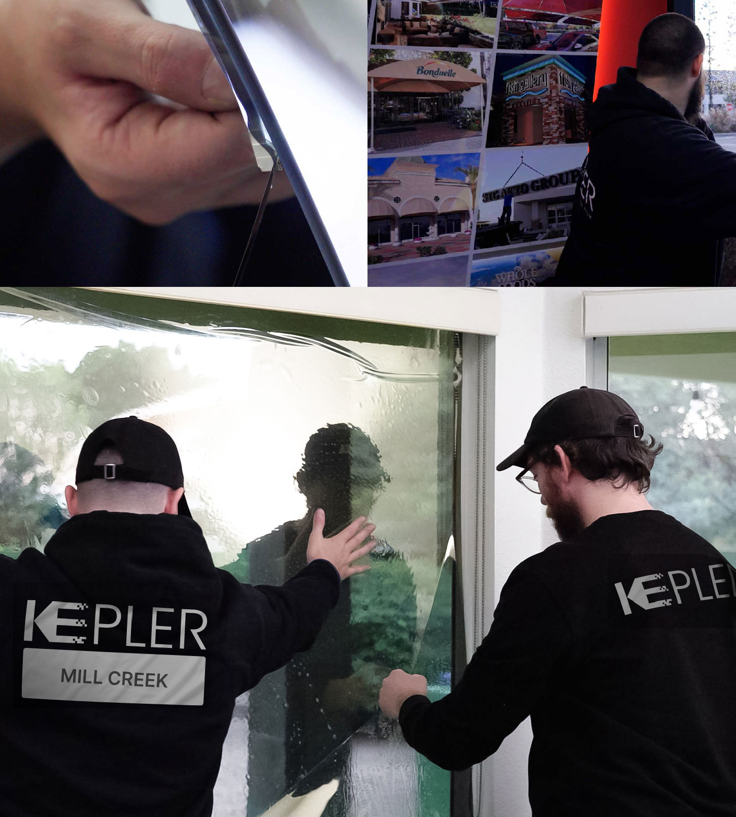 Expert Technician Applying Ceramic Window Tint to Home in Mill Creek