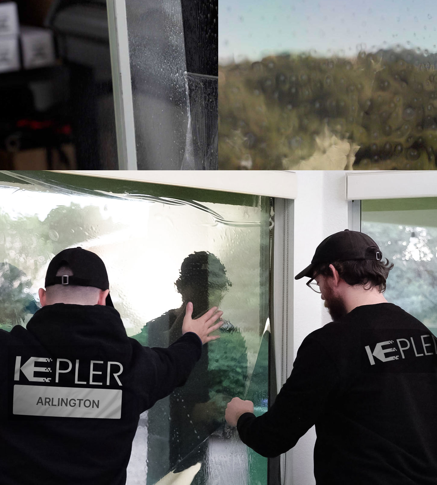 Kepler Technician Installing Advanced Window Tint to Home in Arlington
