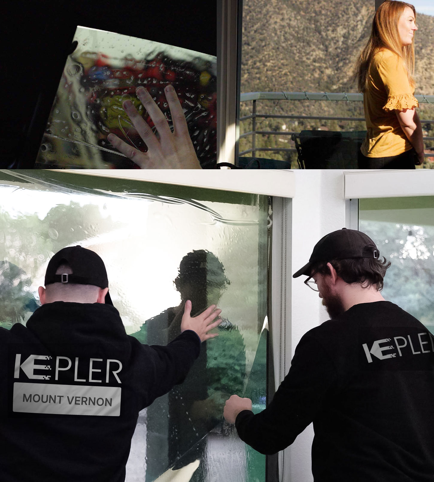 Kepler Technician Installing High-tech Window Tint to Home in Mount Vernon