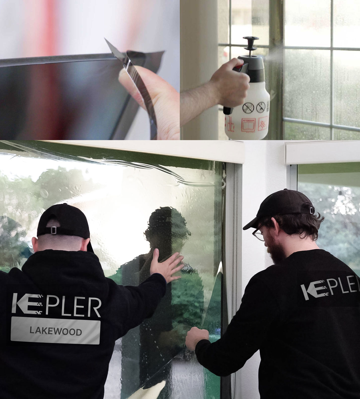 Kepler Technician Fitting Advanced Window Tint to Home in Lakewood
