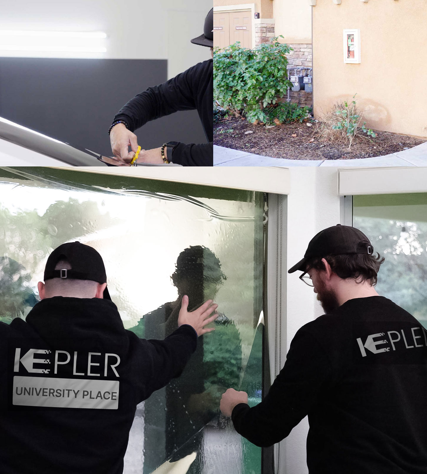 Kepler Technician Installing Advanced Window Tint to Home in University Place