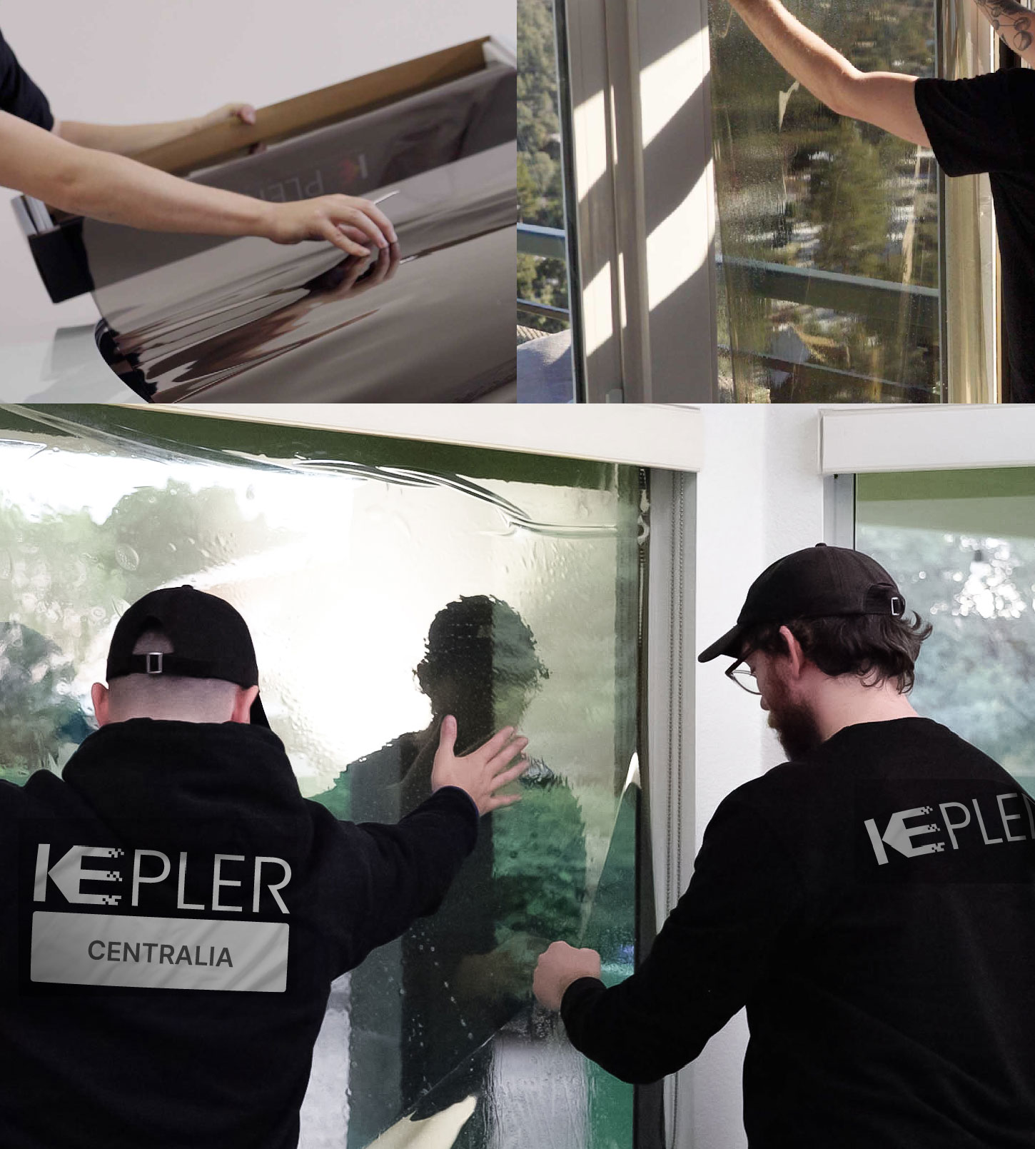 Kepler Technician Fitting High-tech Window Tint to Home in Centralia