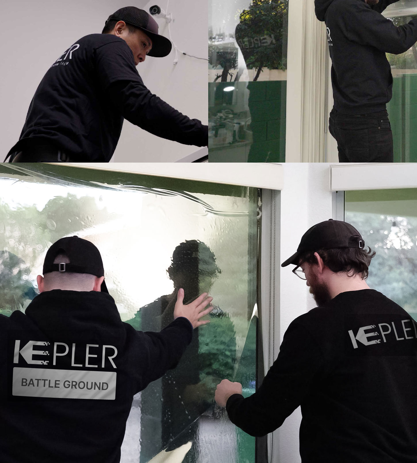Kepler Technician Installing Ceramic Window Tint to Home in Battle Ground