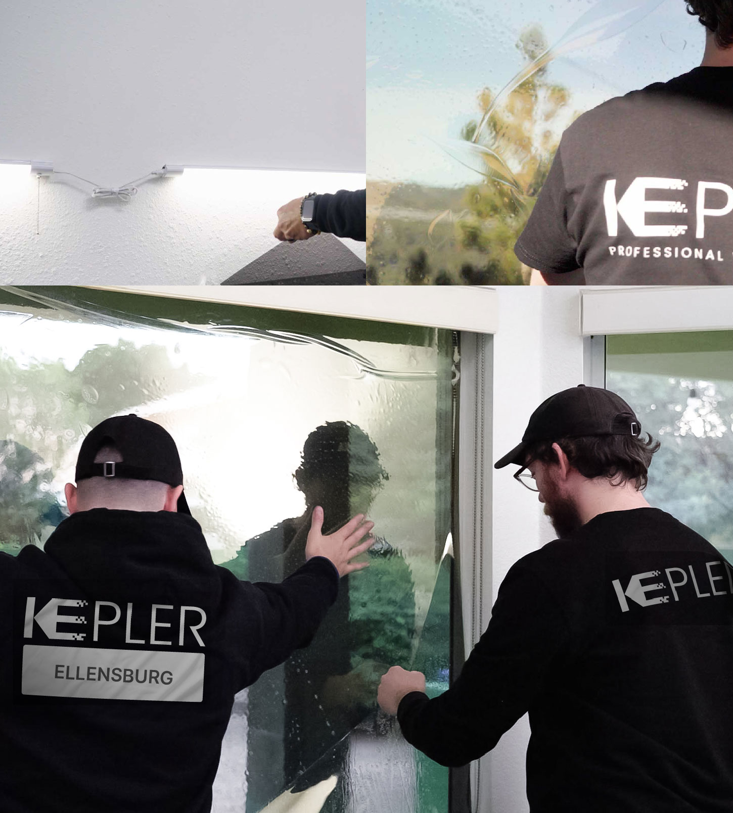 Kepler Technician Installing Advanced Window Tint to Home in Ellensburg