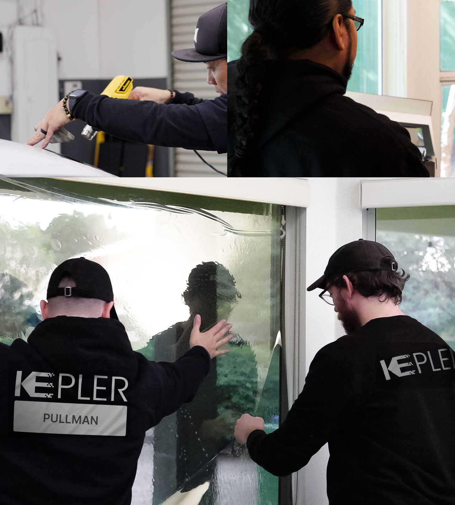 Expert Technician Applying High-tech Window Tint to Home in Pullman