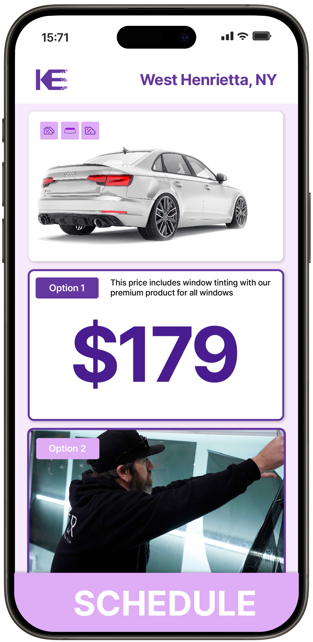 View Affordable Car Window Tinting Prices in West Henrietta, New York