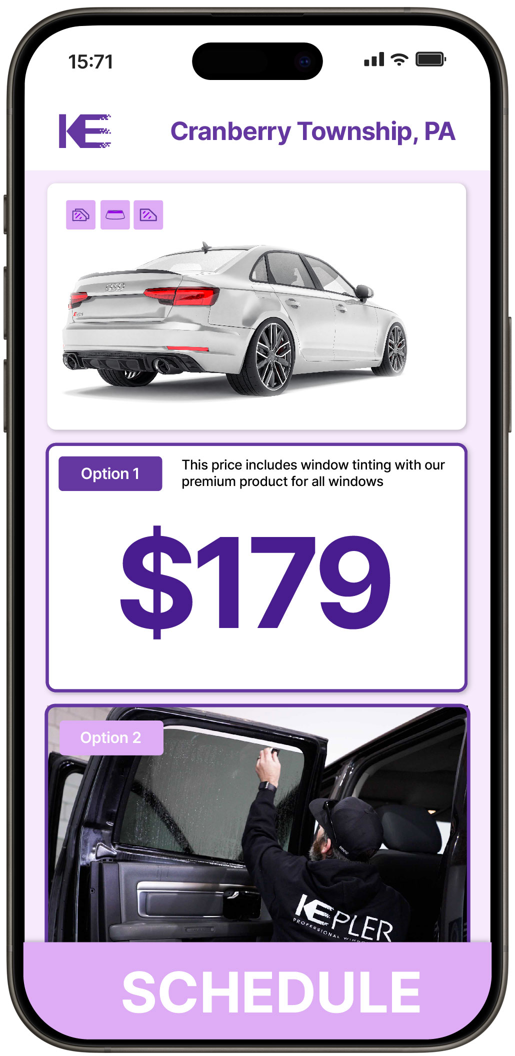 View Reasonable Car Window Tinting Prices in Cranberry Township, Pennsylvania