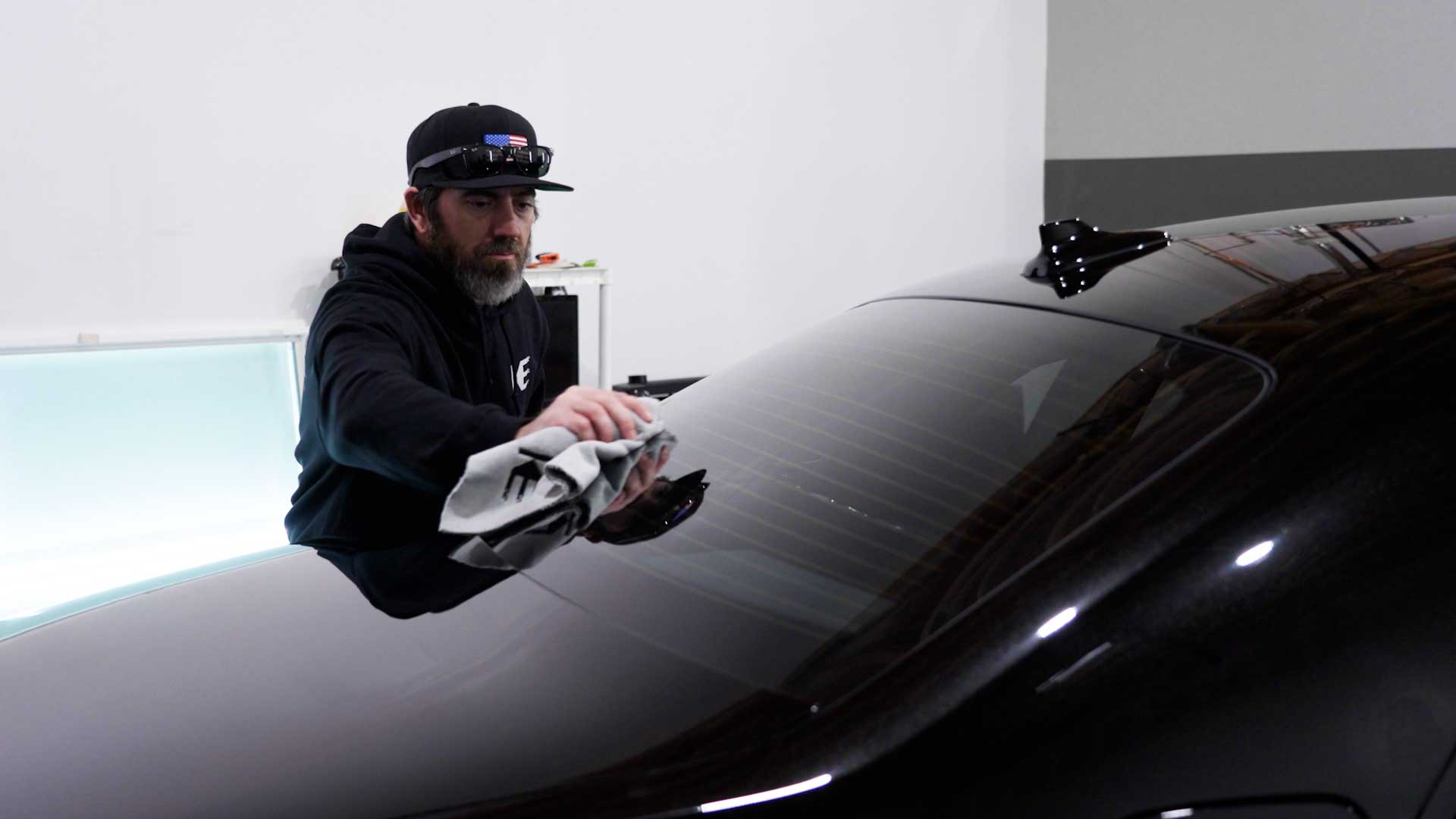 Expert Automotive Glass Tinting being cleaned after tinting in Harrisburg