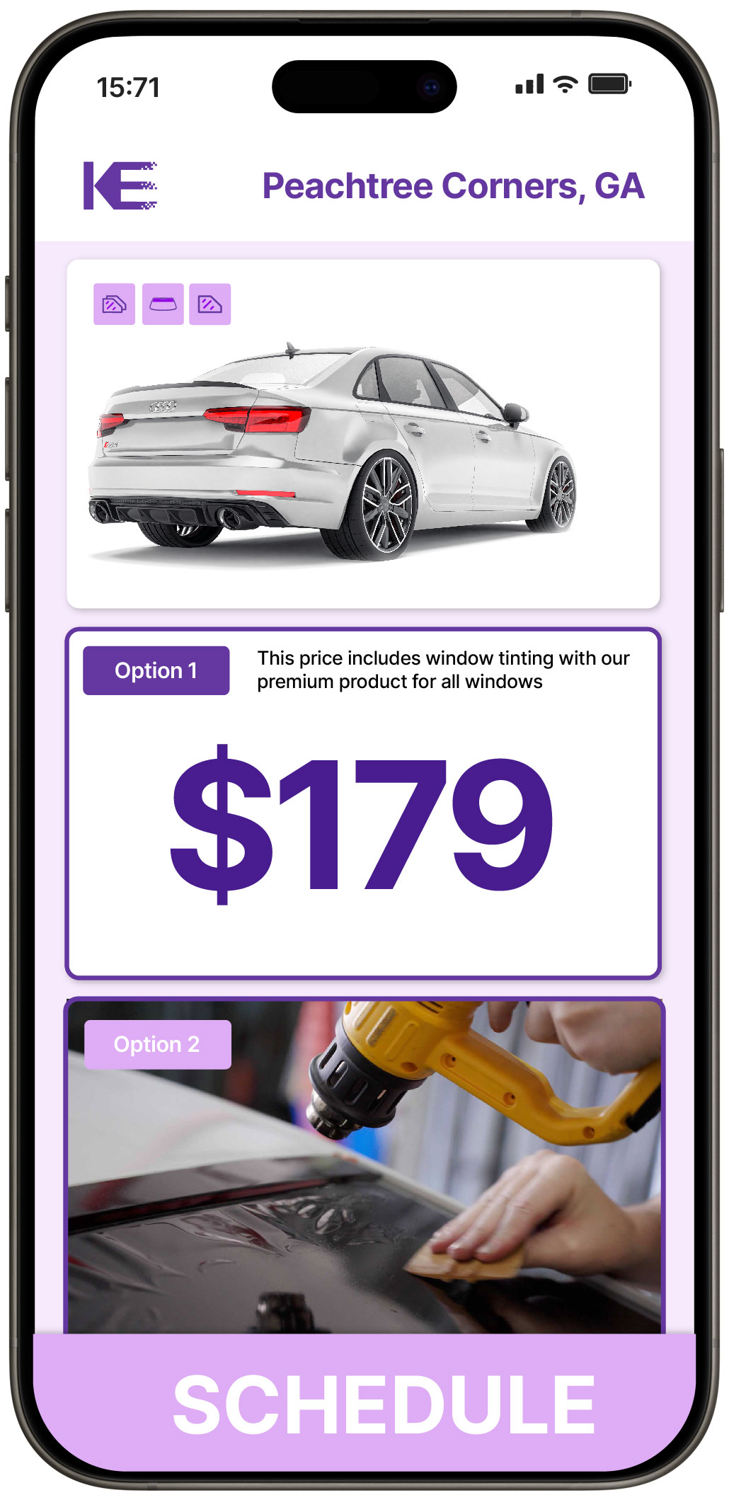 View Competitive Car Window Tinting Rates in Peachtree Corners, Georgia