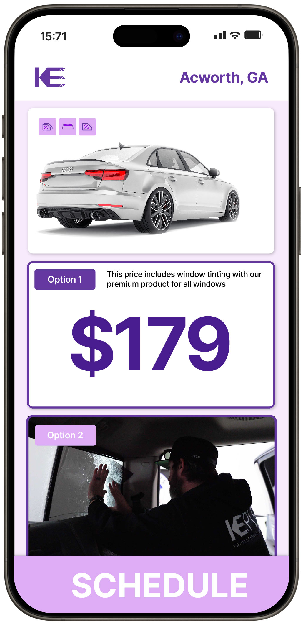 View Competitive Car Window Tinting Costs in Acworth, Georgia