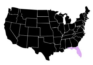 Map Showing Location of Kepler Window Tinters in Fort Lauderdale, Florida with Purple Area on the State