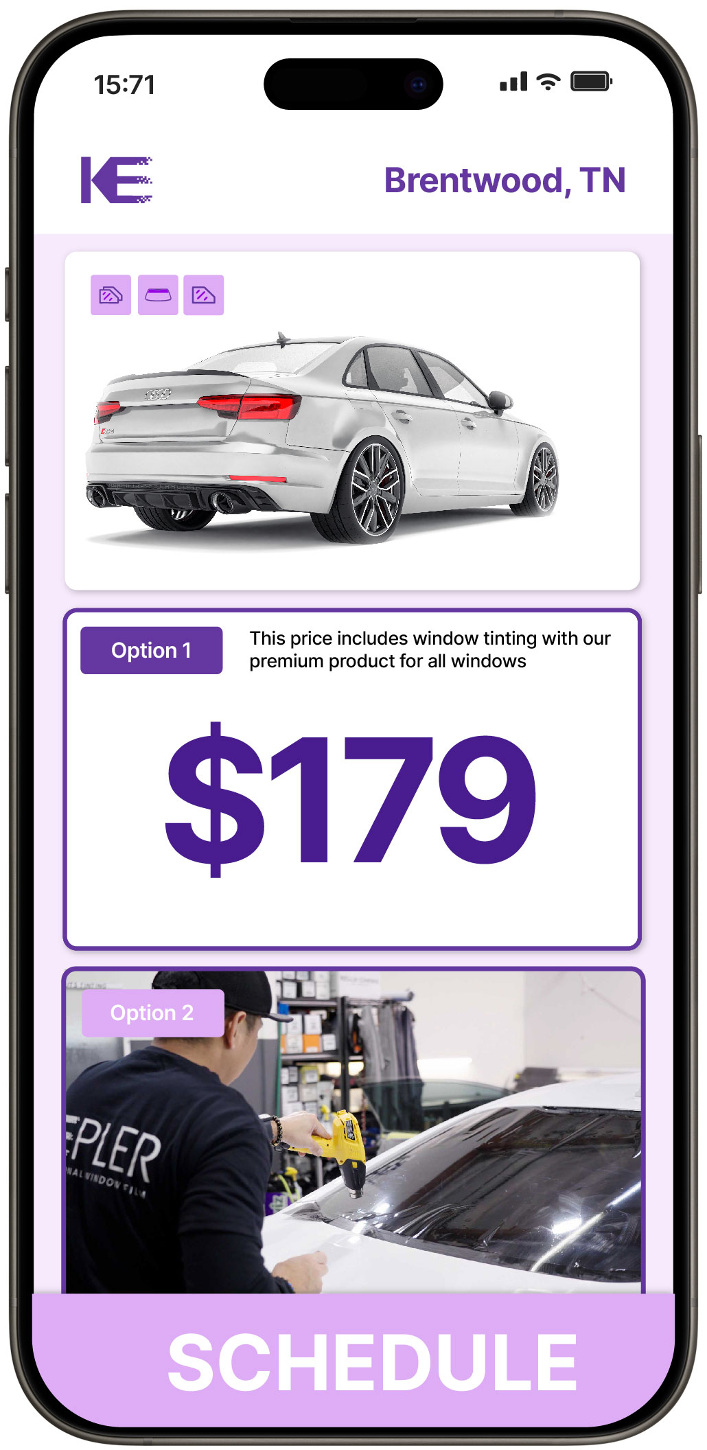 View Competitive Car Window Tinting Rates in Brentwood, Tennessee