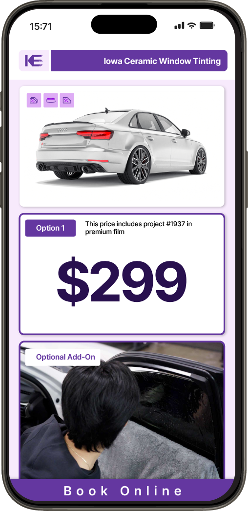 View Competitive Car Window Tinting Prices in Iowa