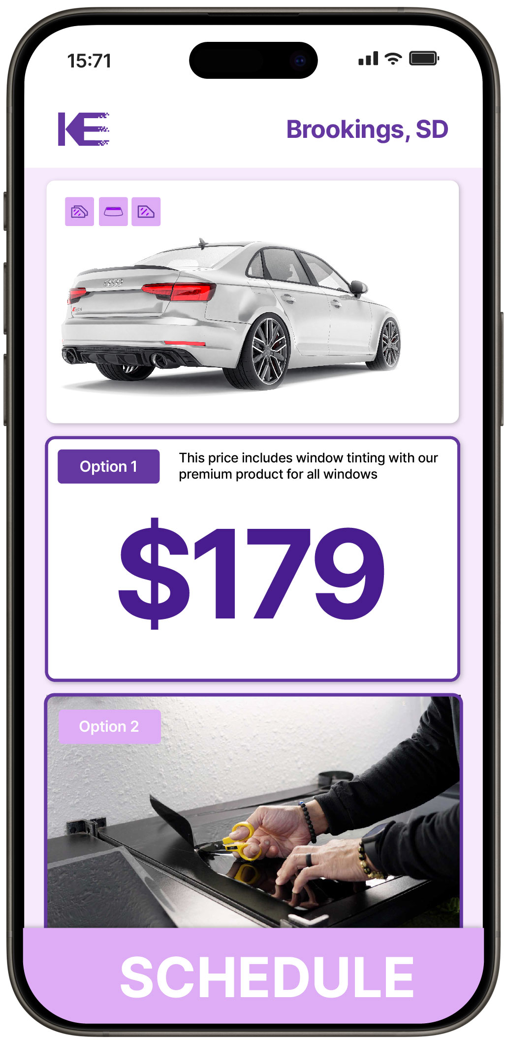 View Competitive Car Window Tinting Rates in Brookings, South Dakota