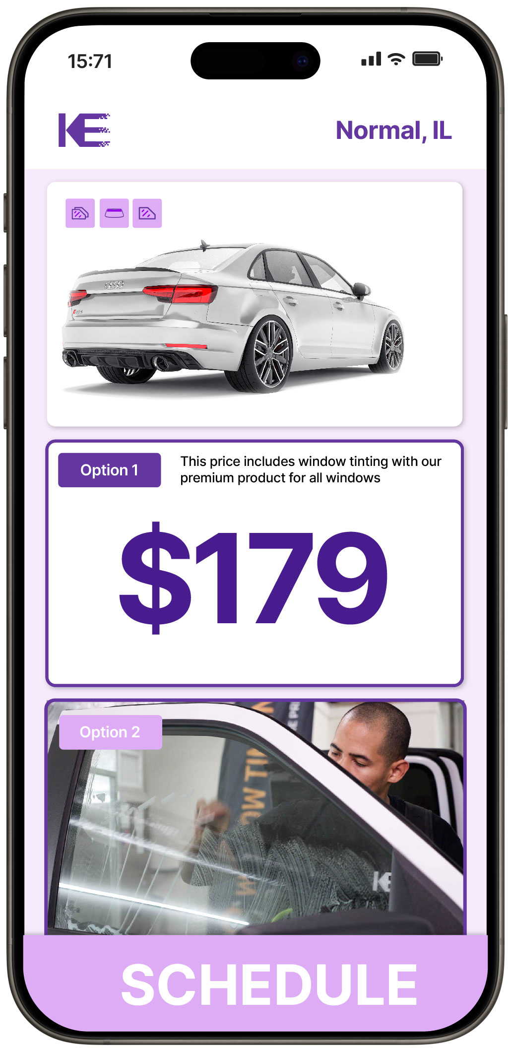 View Competitive Car Window Tinting Costs in Normal, Illinois