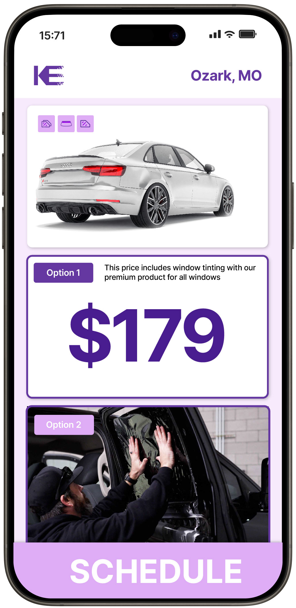View Competitive Car Window Tinting Prices in Ozark, Missouri