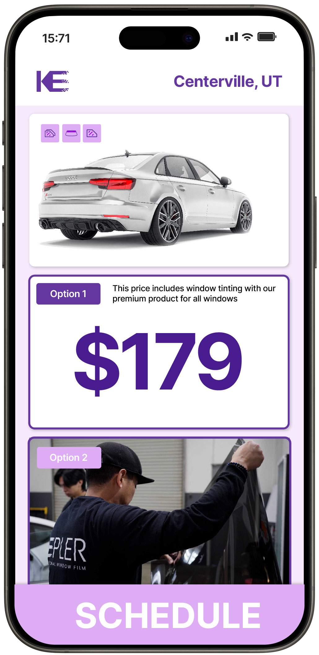 View Competitive Car Window Tinting Rates in Centerville, Utah