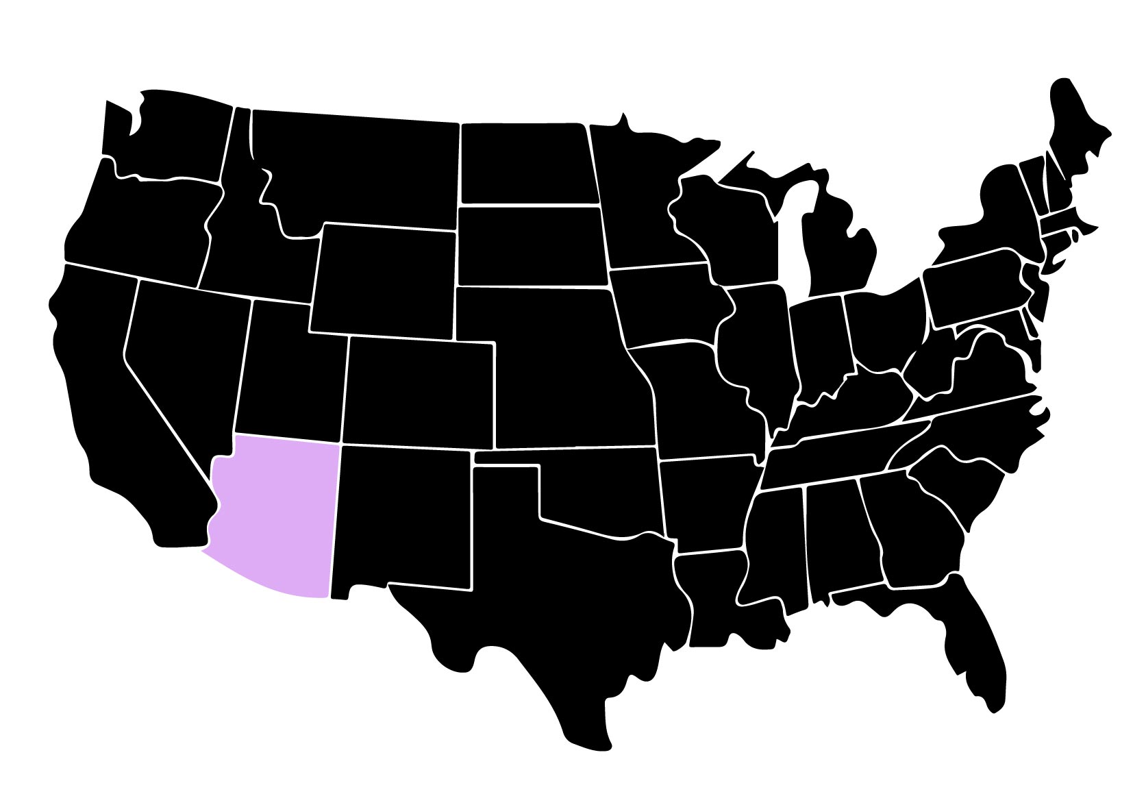 Map Showing Location of Kepler Window Tinters in Prescott, Arizona with Purple Highlight on the State
