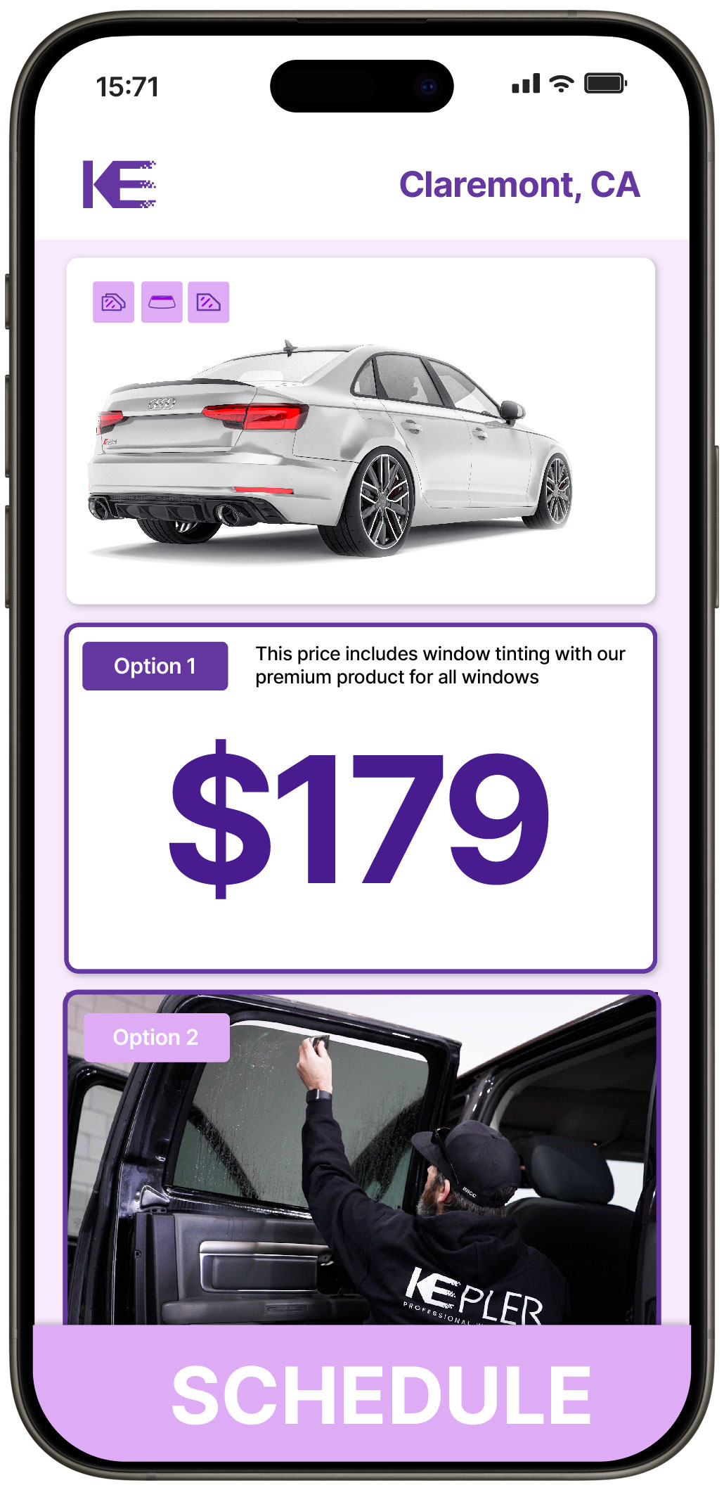 View Competitive Car Window Tinting Prices in Claremont, California
