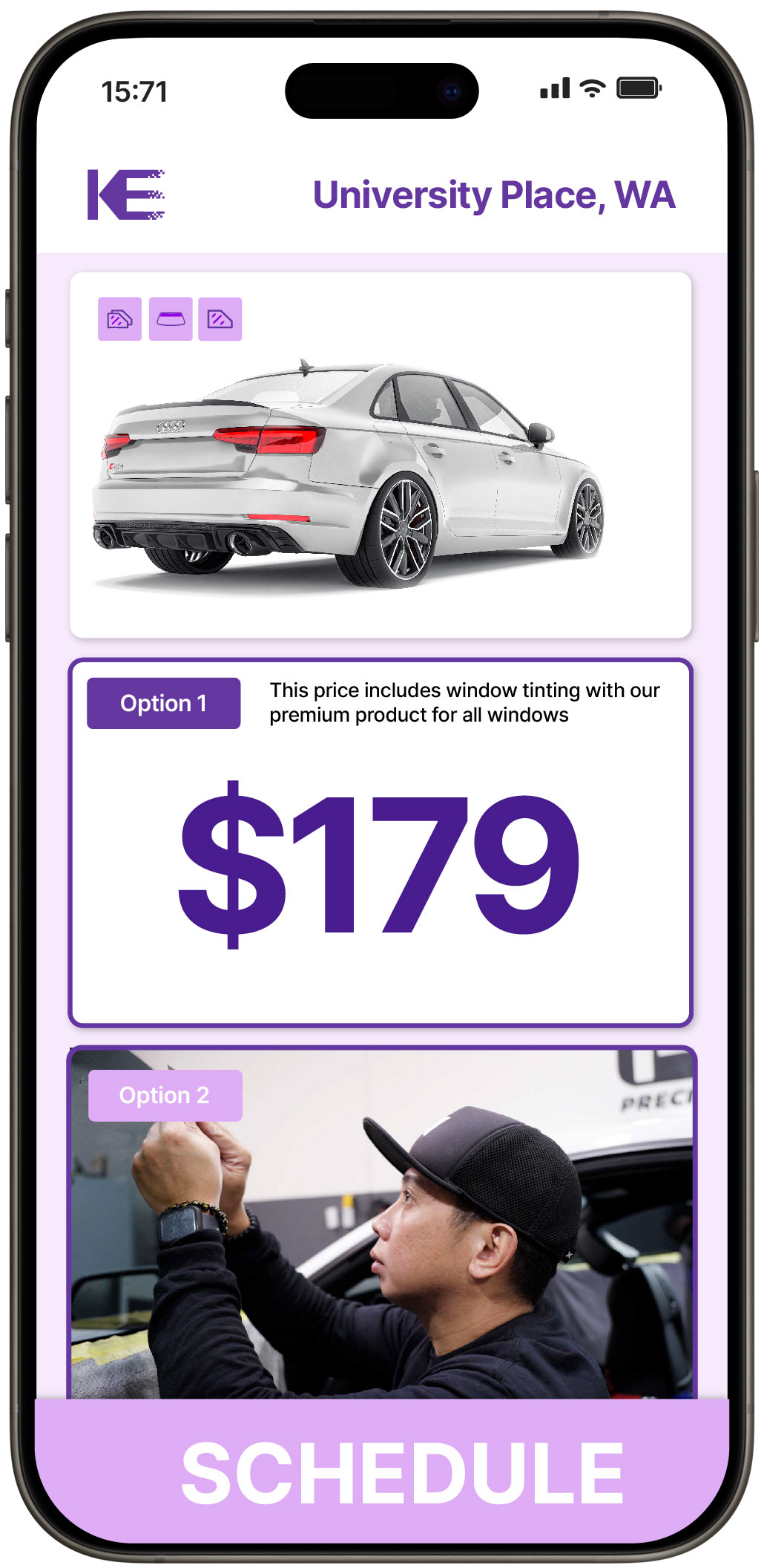 View Competitive Car Window Tinting Rates in University Place, Washington