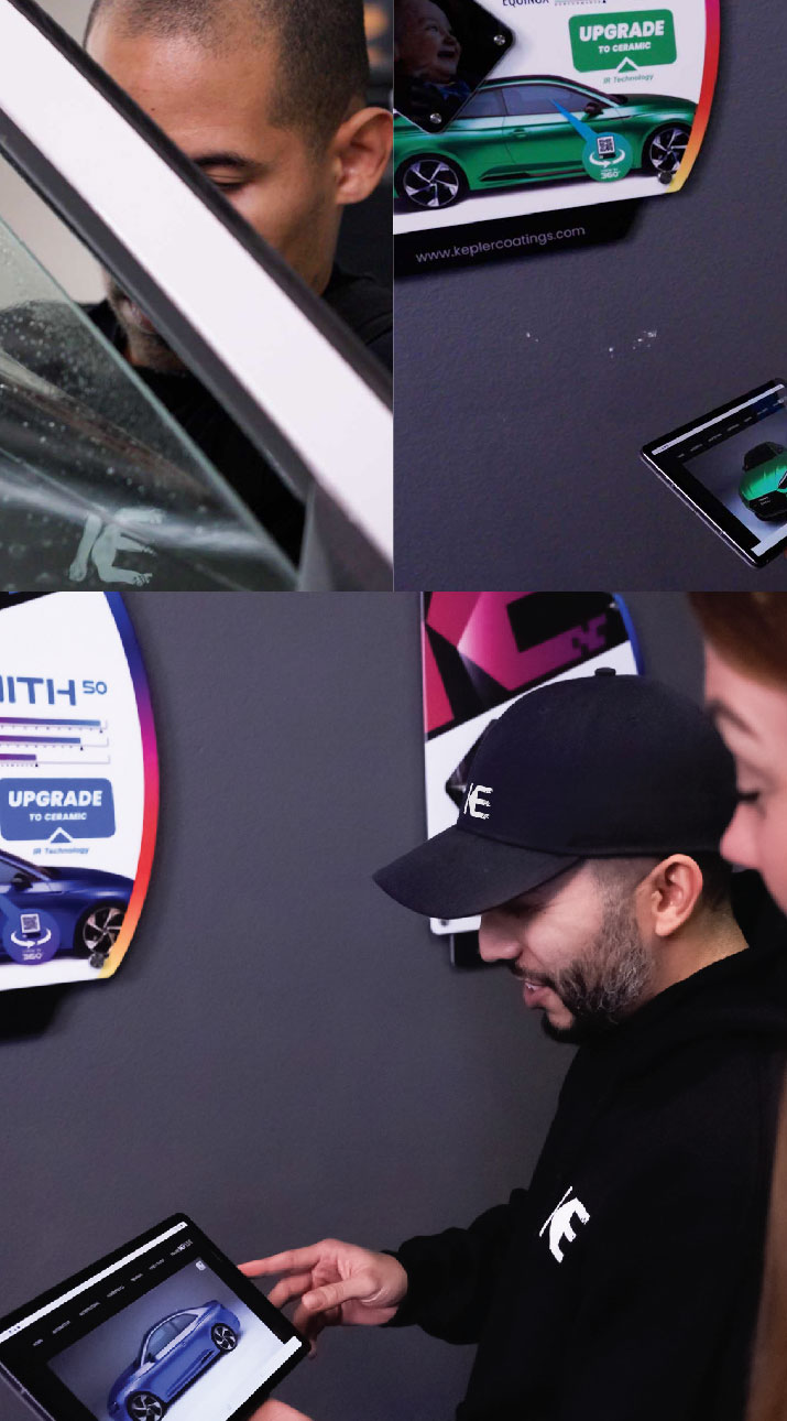 Car Window Tinting Elverta | #1 BEST - From $139 Kepler Dealer Showing Car Window Film Options to Customer in Elverta, California