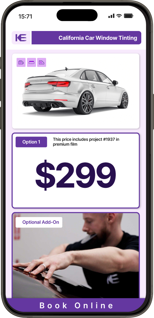 View Competitive Car Window Tinting Prices in California