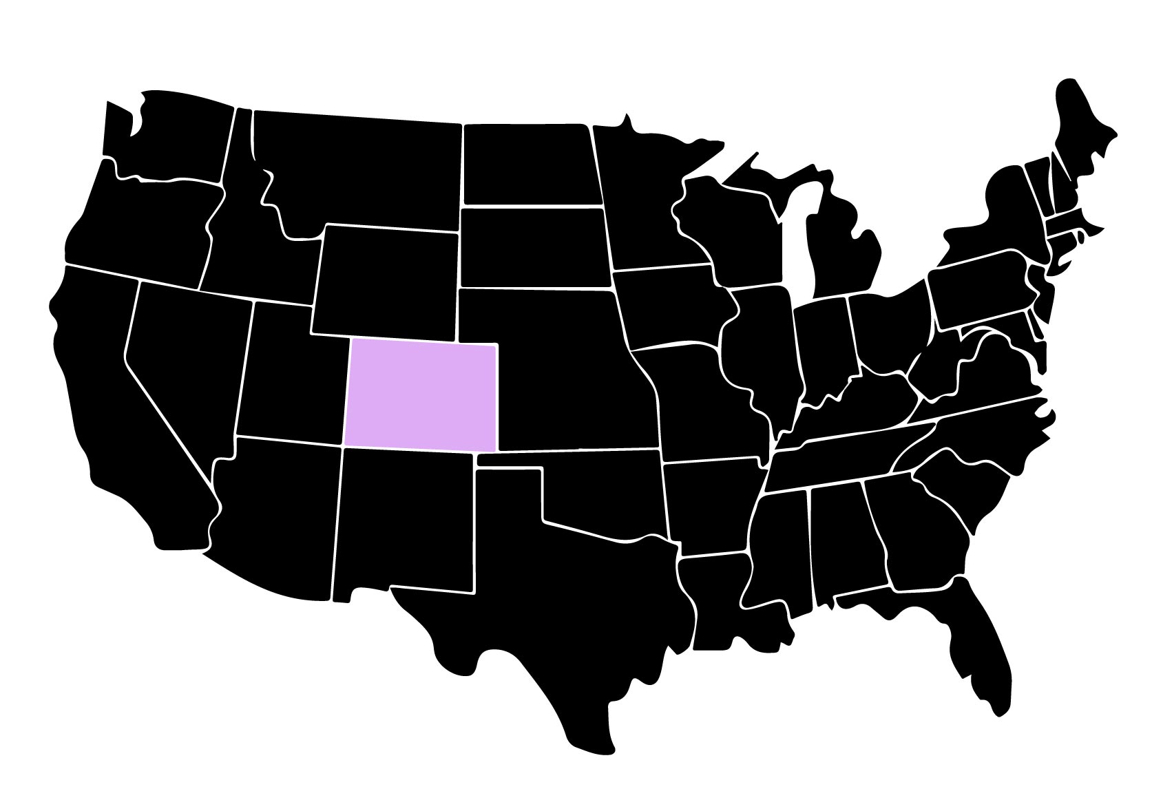 Map Showing Location of Kepler Window Tinters in Colorado with Purple Area on the State