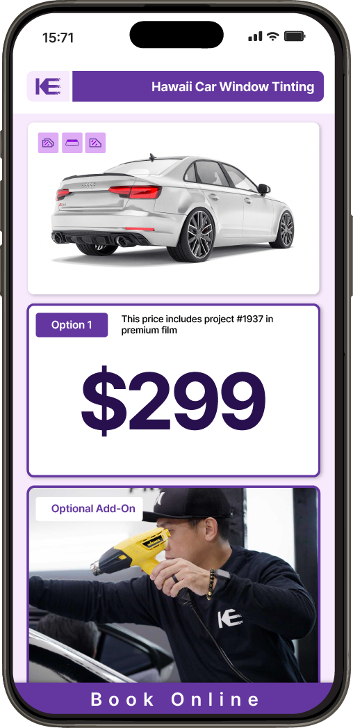 View Competitive Car Window Tinting Prices in Hawaii