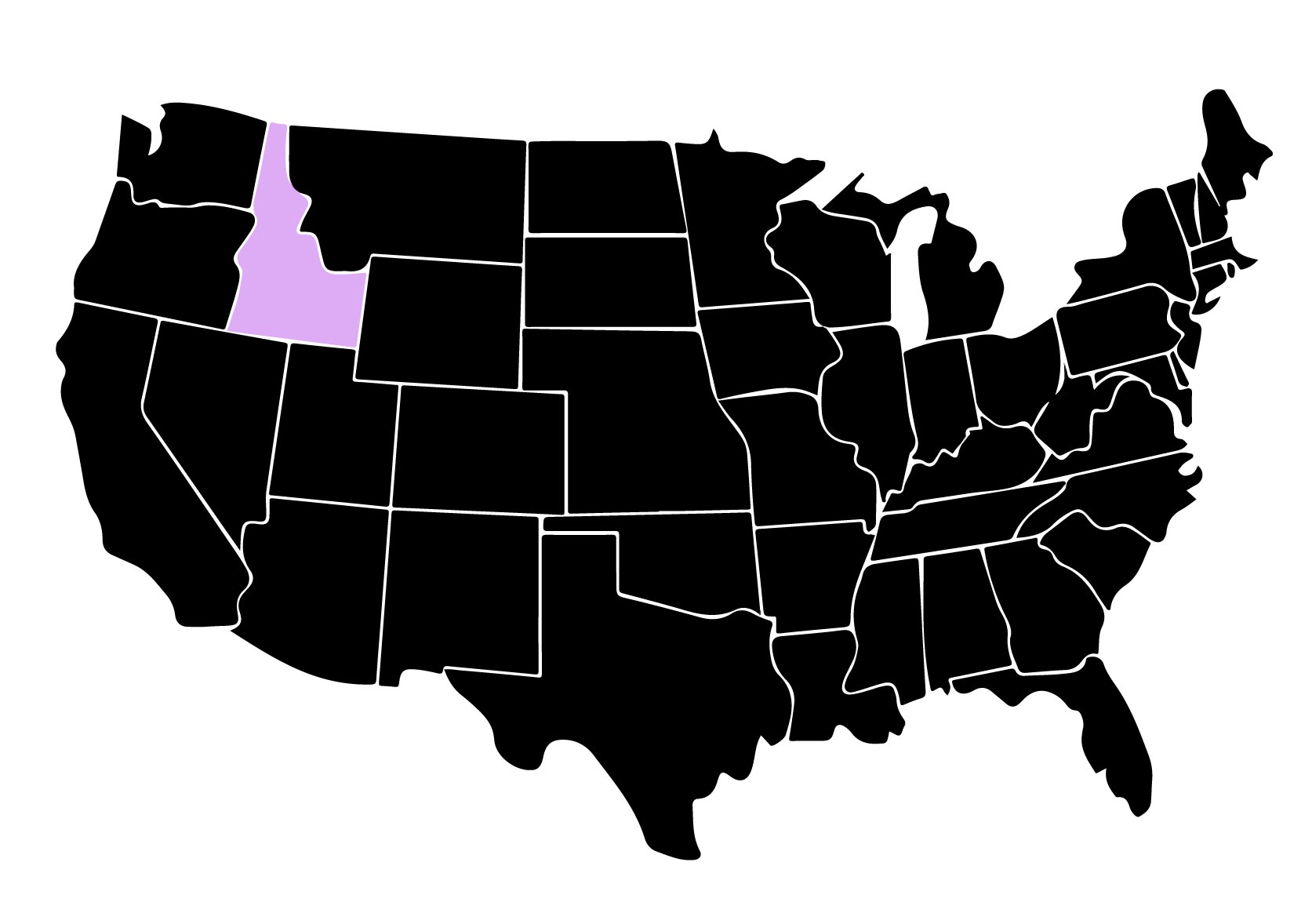 Map Showing Location of Kepler Window Tinters in Idaho with Purple Area on the State
