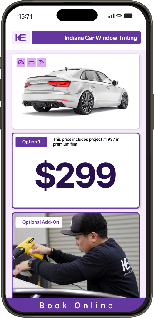 View Competitive Car Window Tinting Prices in Indiana
