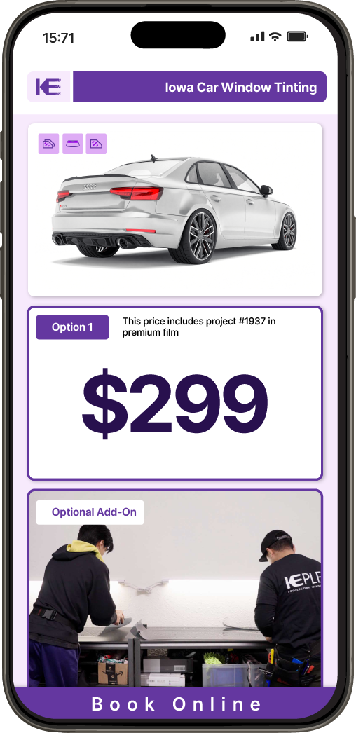 View Competitive Car Window Tinting Prices in Iowa