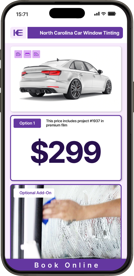 View Competitive Car Window Tinting Prices in North Carolina