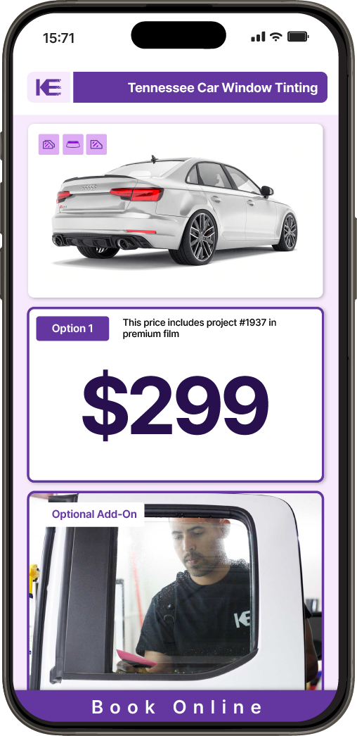 View Competitive Car Window Tinting Prices in Tennessee