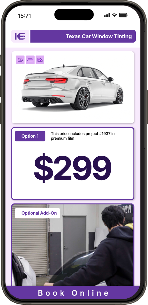 View Competitive Car Window Tinting Prices in Texas