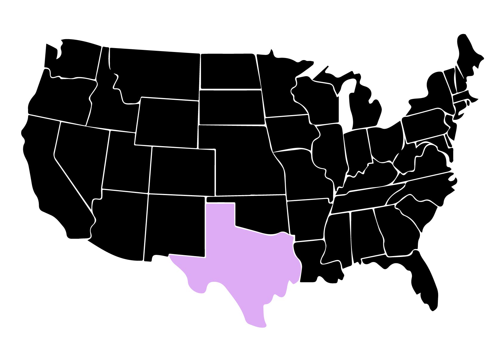 Map Showing Location of Kepler Window Tinters in Texas with Purple Highlight on the State