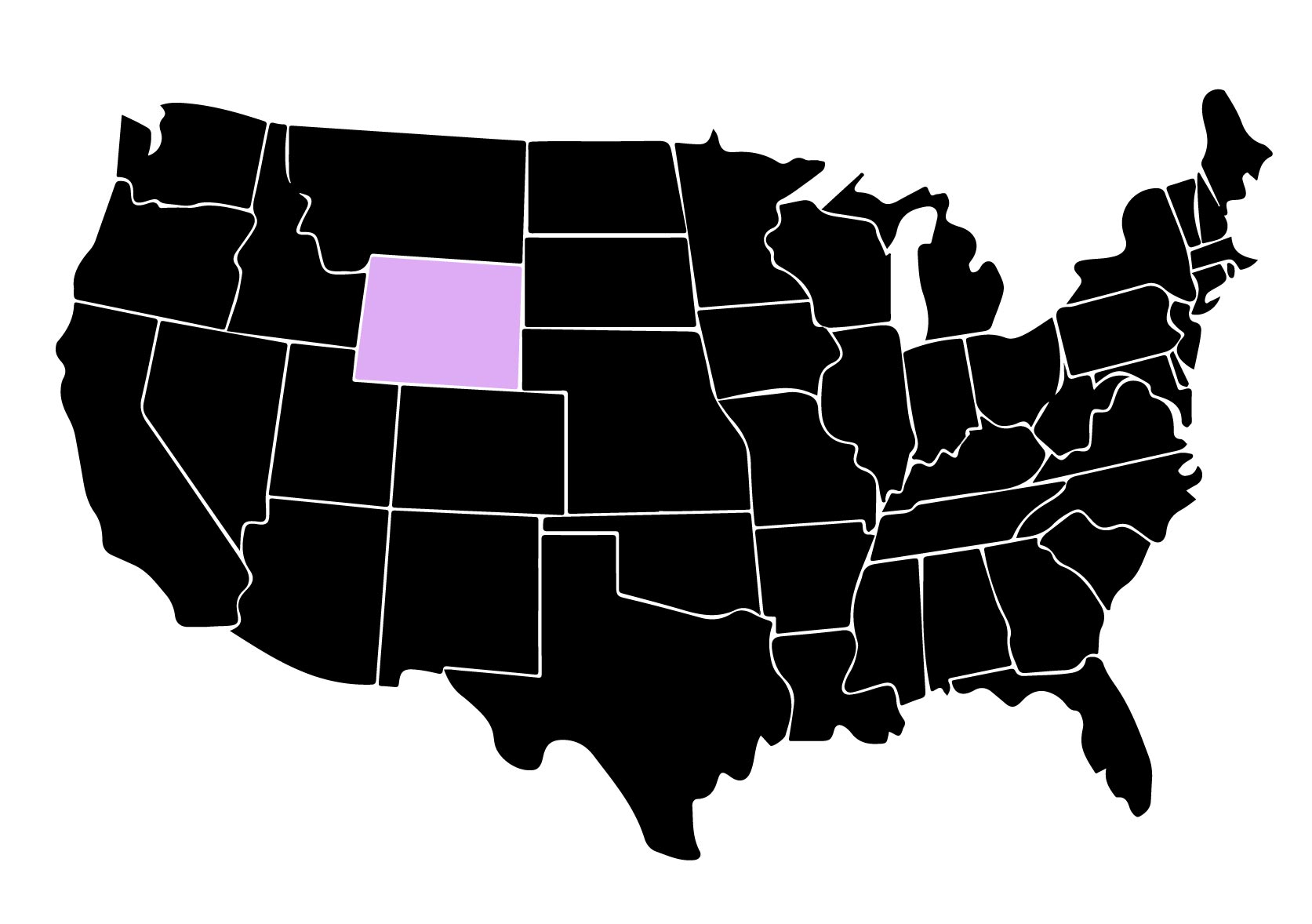 Map Showing Location of Kepler Window Tinters in Wyoming with Purple Area on the State